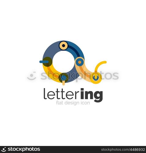 Linear business logo letter. Letter logo business linear icon on white background. Alphabet initial letters company name concept. Flat thin line segments connected to each other