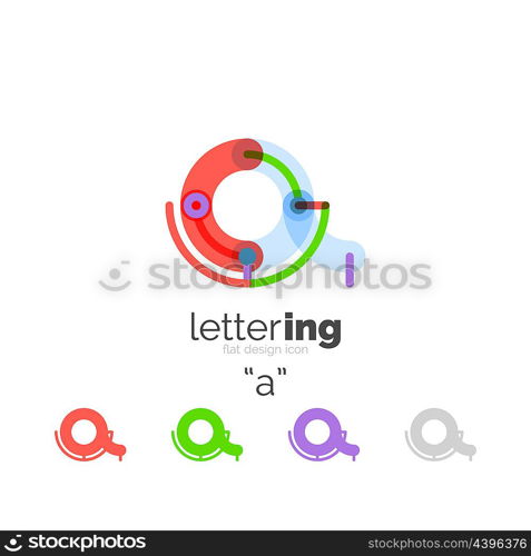 Linear business logo letter. Linear business logo letter. Alphabet initial letters company name concept. Flat thin line segments connected to each other.