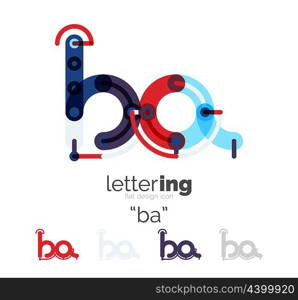 Linear business logo letter. Linear business logo letter. Alphabet initial letters company name concept. Flat thin line segments connected to each other.