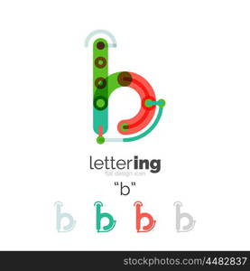 Linear business logo letter. Linear business logo letter. Alphabet initial letters company name concept. Flat thin line segments connected to each other.