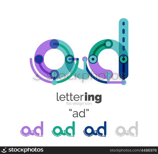 Linear business logo letter. Linear business logo letter. Alphabet initial letters company name concept. Flat thin line segments connected to each other.