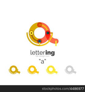 Linear business logo letter. Linear business logo letter. Alphabet initial letters company name concept. Flat thin line segments connected to each other.