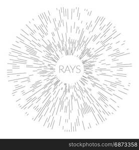 Linear drawing Art Deco Vintage sun burst frames in black and white colors. Original concept