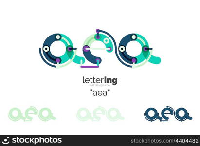 Linear initial letters, logo branding concept, cartoon funny style