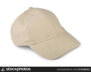 Linen baseball cap isolated on white