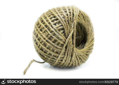 Linen string isolated on a white background