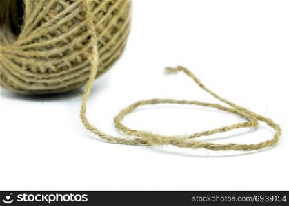 Linen string isolated on a white background