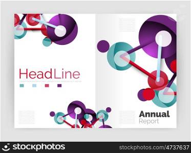Lines and circles, modern abstract business annual report template. illustration