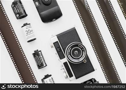 lines cameras cartridges near film