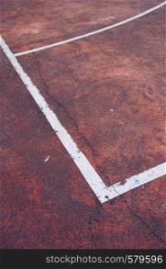 lines on the soccer sport field ground in the street