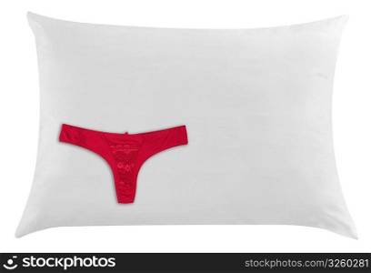 Lingerie on pillow. Isolated