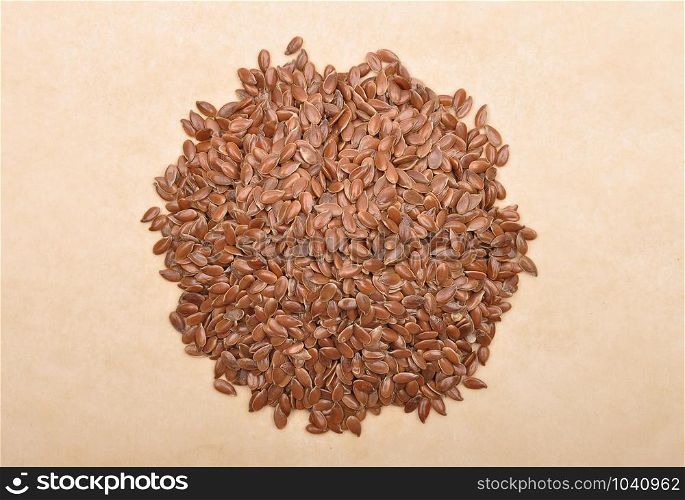 Linseed on brown background