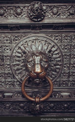 lion head as a knocker.