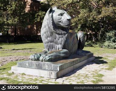 Lion in front of the Monument of Unknown Soldier in Sofia, Bulgaria