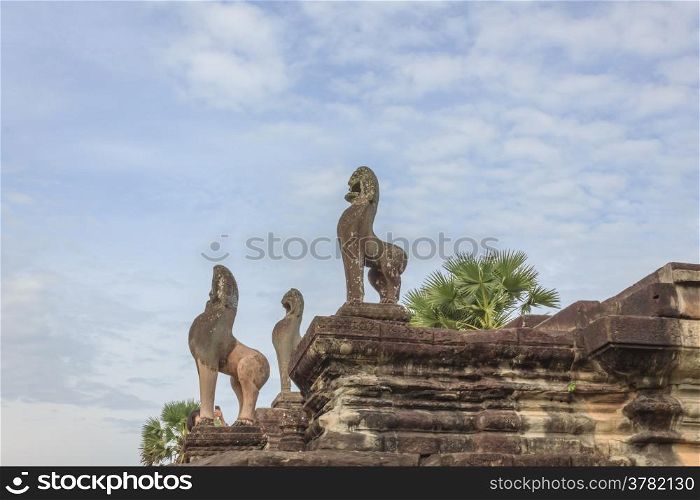 Lion statue in Angkor Wat