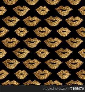 Lips gold hand painted seamless pattern. Abstract golden mouth texture. Smile background in vintage luxury style.. Lips gold hand painted seamless pattern. Abstract golden mouth background. Smile texture in vintage luxury style.