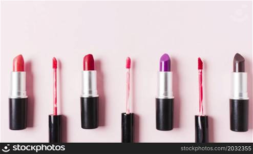 lipstick brushes light surface