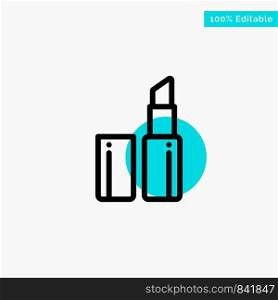 Lipstick, Makeup turquoise highlight circle point Vector icon