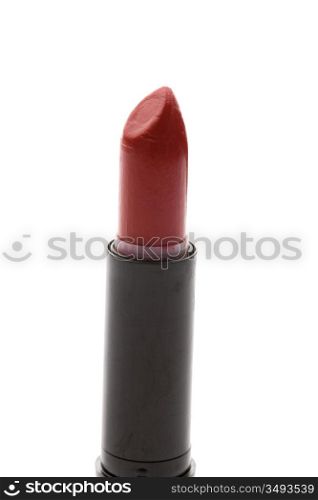 Lipstick open red on a white background