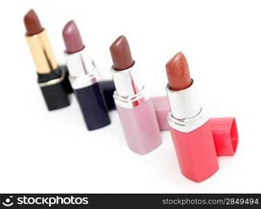 Lipsticks in a row