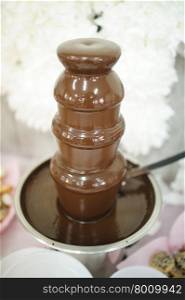 liquid chocolate hot and tasty on wedding reception