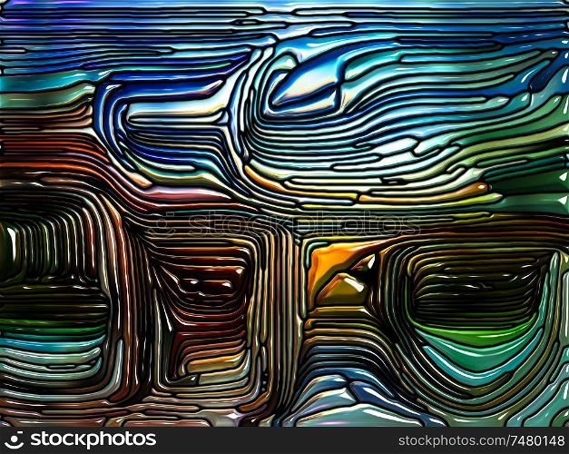 Liquid Pattern series. Abstract arrangement of Stained glass design reminiscent of Art Nouveau suitable for projects on Nature, beauty and spirituality