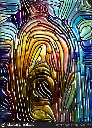 Liquid Pattern series. Abstract composition of Stained glass design reminiscent of Art Nouveau suitable in projects related to Nature, beauty and spirituality