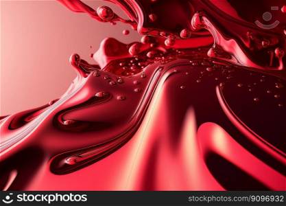Liquid shimmer background monochrome red trendy color. Illustration Generative AI 