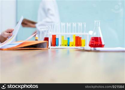 Liquids in laboratory for experiment