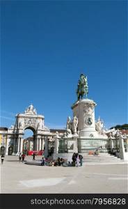 lisbon city portugal King Jose I Statue landmark editorial 04.11.2011