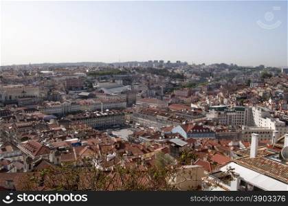 lisbon city portugal old center panorama view