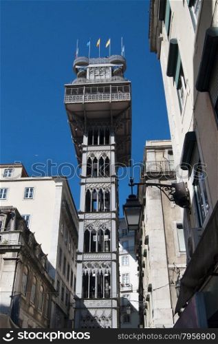 lisbon city portugal Santa Justa Elevator landmark architecture