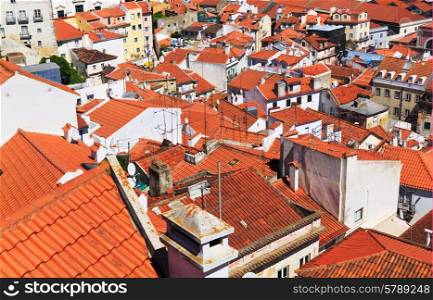 Lisbon cityscape, view of the Alfama downtown