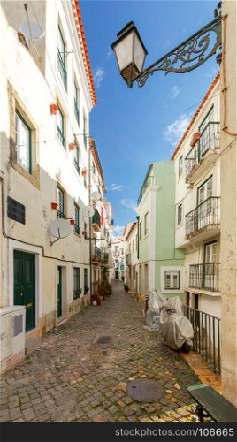 Lisbon. Old streets.. Old streets in the historical part of Lisbon Alfama. Portugal.