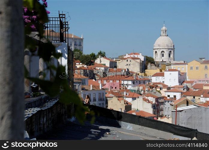 Lisbon rooftops and church dome