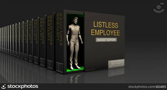Listless Employee Endless Supply of Labor in Job Market Concept. Listless Employee
