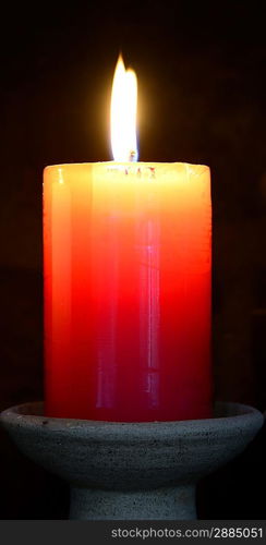 Lit candle