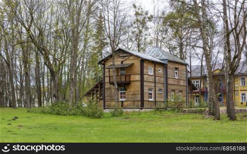Lithuania, Druskininkai - 30/04/2016 Wooden house in the trees