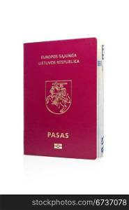 Lithuanian passport isolated over a white background