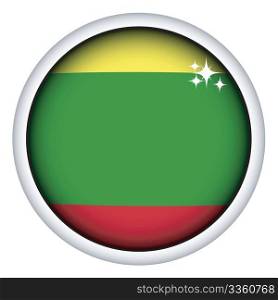 Lithuanian sphere flag button, isolated vector on white
