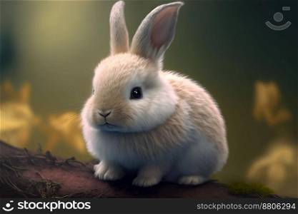 Little adorable bunny rabbit stay outside
