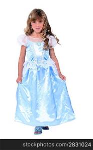 little blonde girl dressed as princess