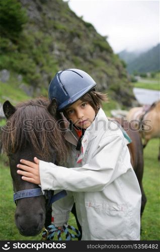 little boy and his pony