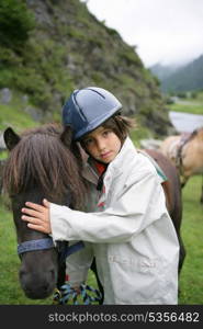 little boy and his pony
