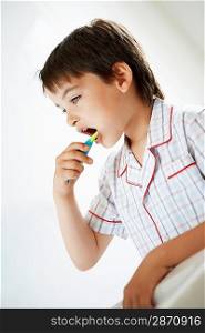 Little Boy Brushing Teeth