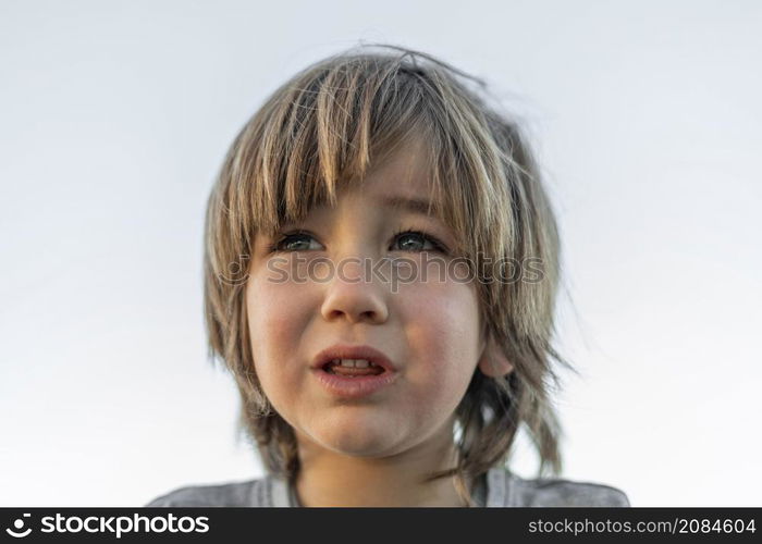 little boy outdoor crying