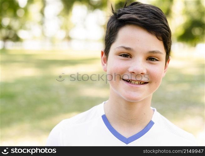 little boy smiling sportswear