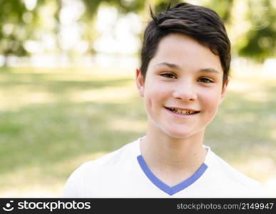 little boy smiling sportswear