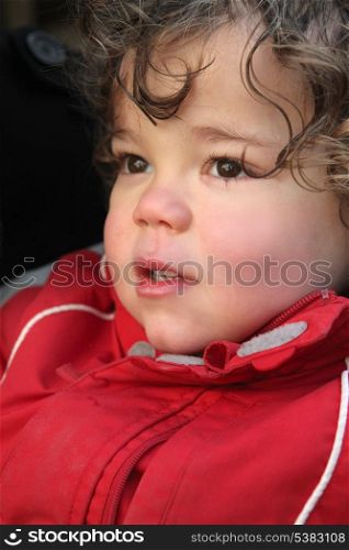 little boy wearing winter jacket
