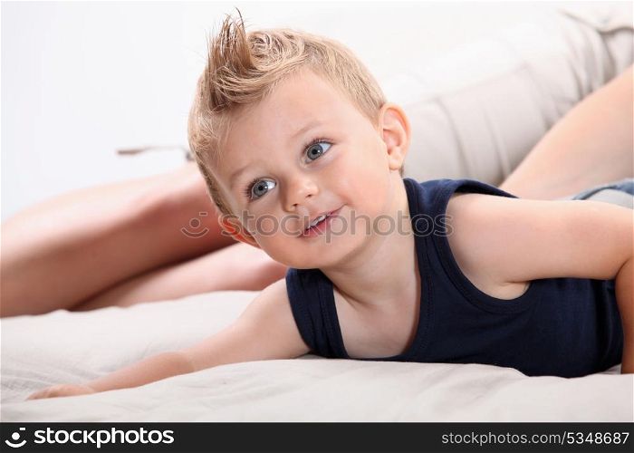 Little boy with gelled hair